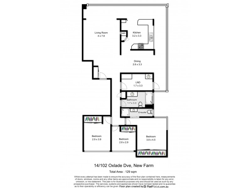 14/102 Oxlade Drive, New Farm QLD 4005 Floorplan