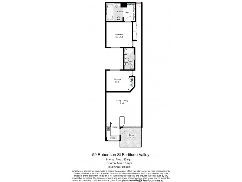 17/59 ROBERTSON STREET, Fortitude Valley QLD 4006 Floorplan