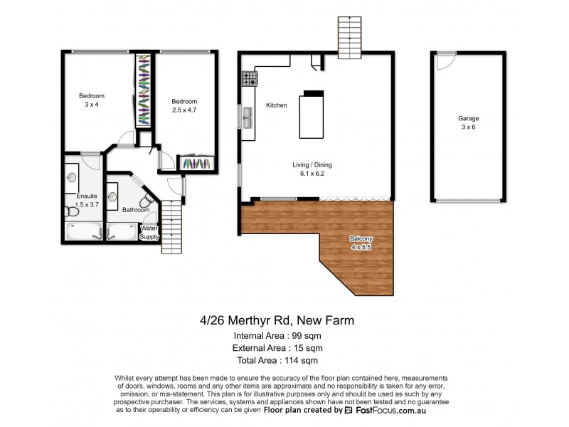 4/26 Merthyr Road, New Farm QLD 4005 Floorplan