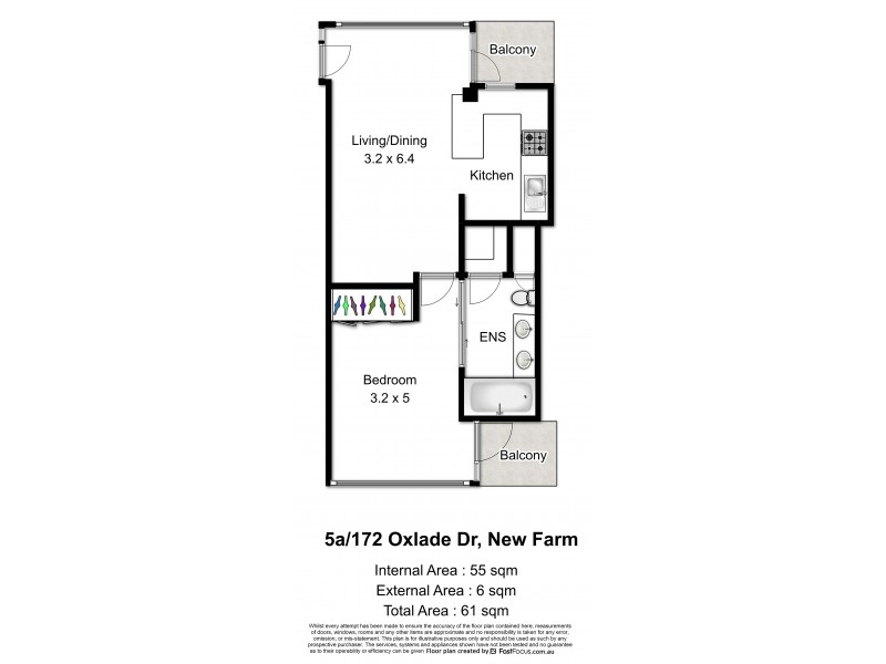 5A/172 Oxlade Drive, New Farm QLD 4005 Floorplan