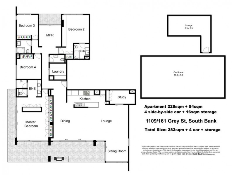 1109/161 Grey Street, South Bank QLD 4101 Floorplan