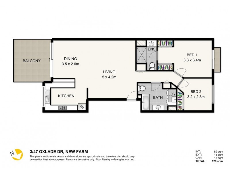 3/47 Oxlade Drive, New Farm QLD 4005 Floorplan