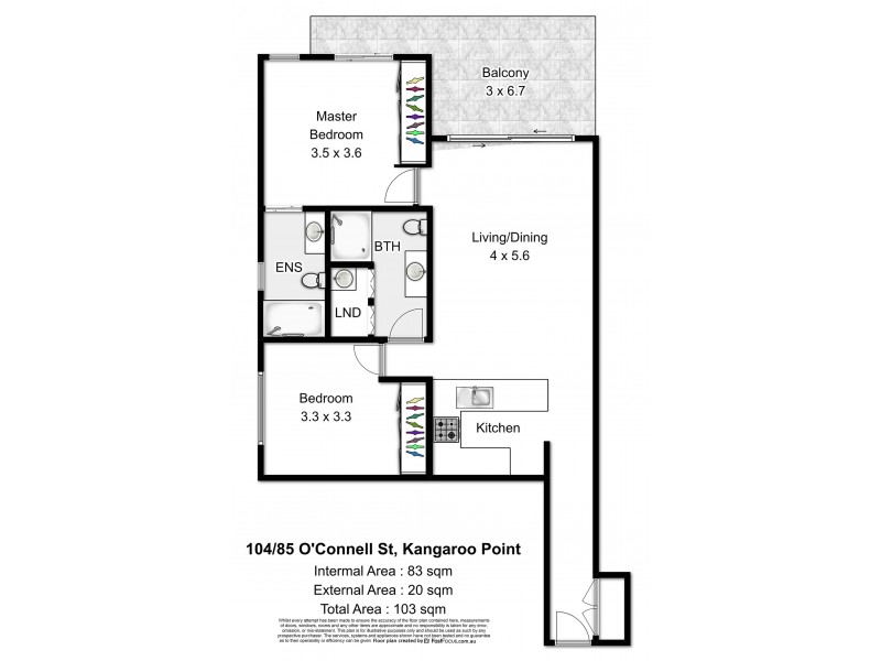 104/85 O’Connell Street, Kangaroo Point QLD 4169 Floorplan