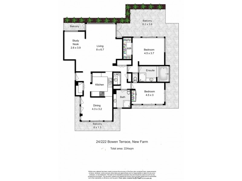 24/222 Bowen Terrace, New Farm QLD 4005 Floorplan