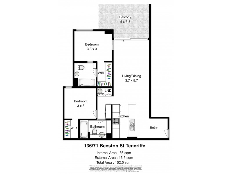 136/71 Beeston Street, Teneriffe QLD 4005 Floorplan