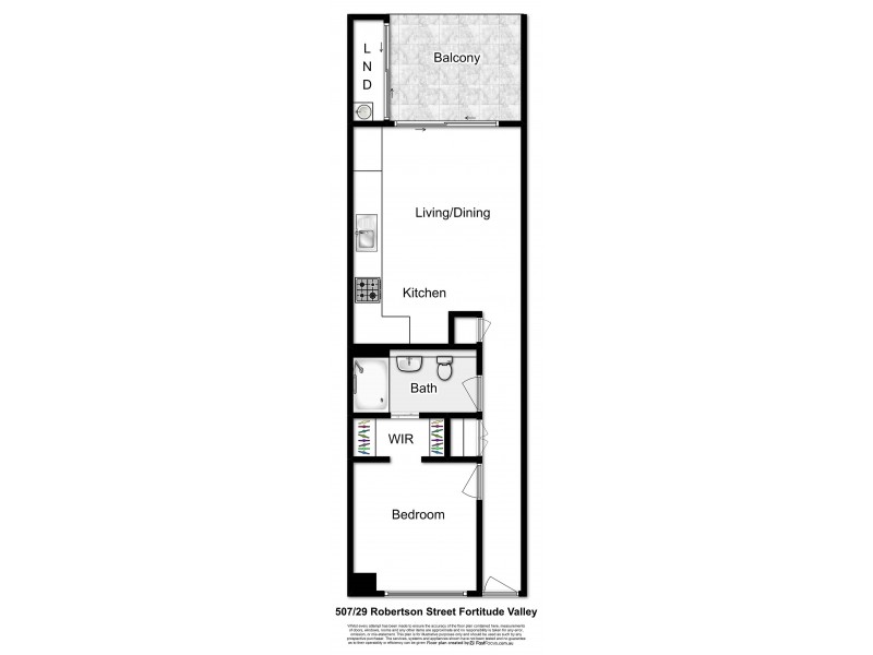 507/29 Robertson Street, Fortitude Valley QLD 4006 Floorplan
