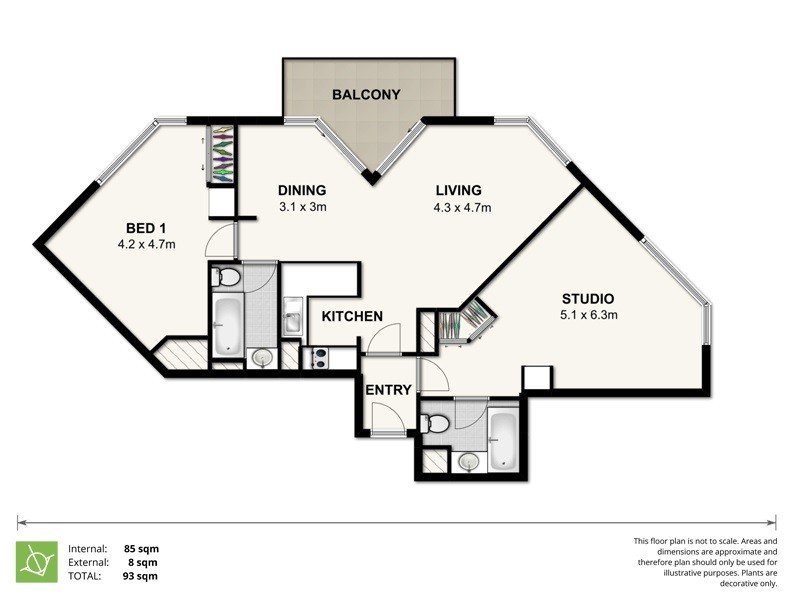 1902-1903/95 Charlotte Street, Brisbane City QLD 4000 Floorplan
