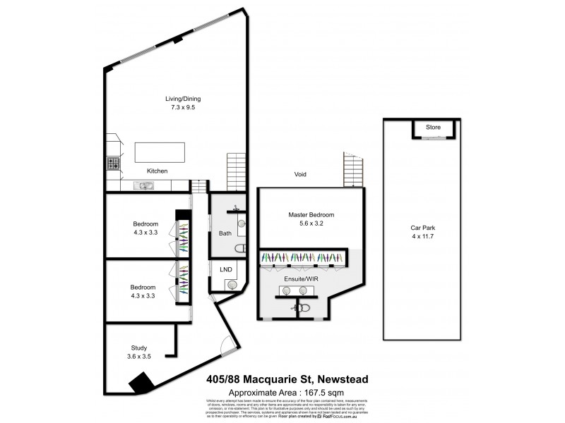 405/88 Macquarie Street, Teneriffe QLD 4005 Floorplan