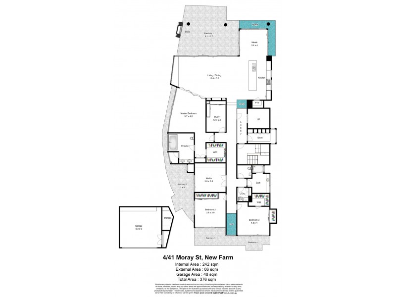 4/41 Moray Street, New Farm QLD 4005 Floorplan
