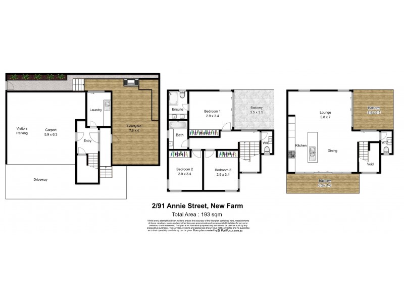 2/91 Annie Street, New Farm QLD 4005 Floorplan