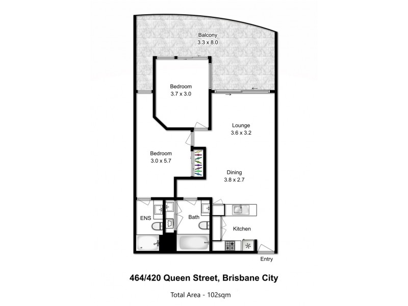 464/420 Queen Street, Brisbane City QLD 4000 Floorplan