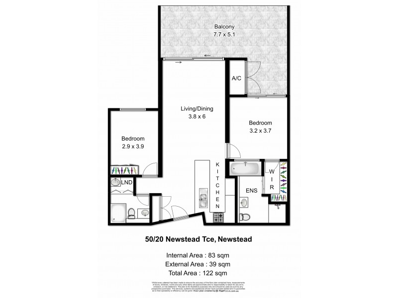 50/20 Newstead Terrace, Newstead QLD 4006 Floorplan
