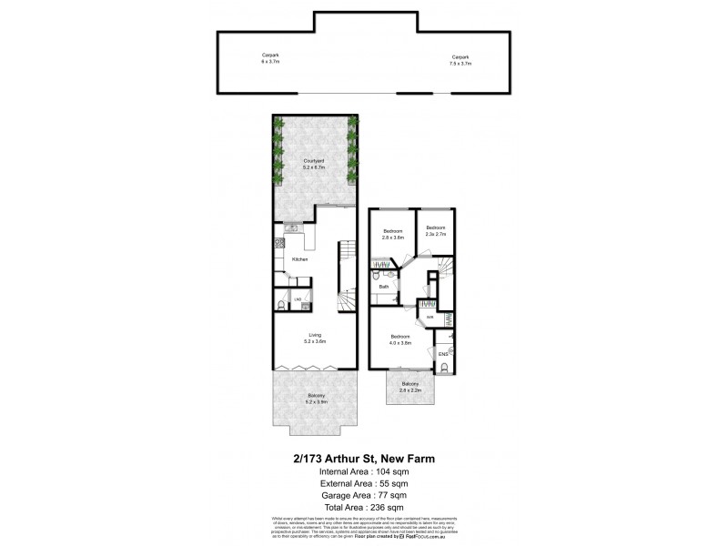 2/173 Arthur Street, Fortitude Valley QLD 4006 Floorplan