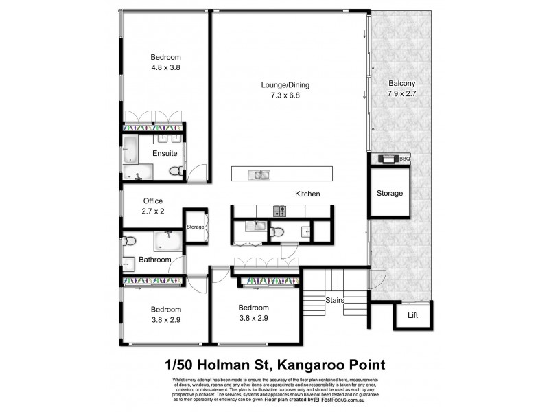 1/50 Holman Street, Kangaroo Point QLD 4169 Floorplan