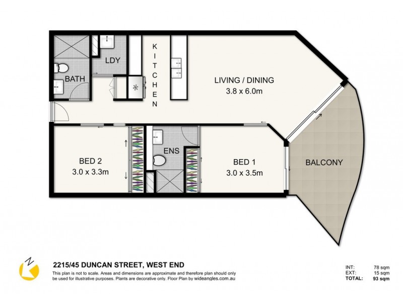 2215/45 Duncan Street, West End QLD 4101 Floorplan