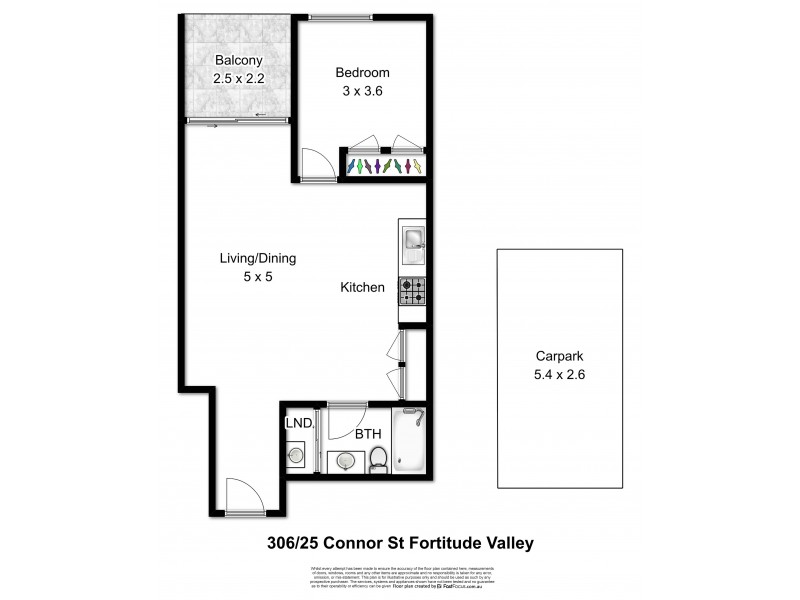 306/25 Connor Street, Fortitude Valley QLD 4006 Floorplan