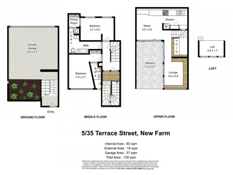 5/35 Terrace Street, New Farm QLD 4005 Floorplan