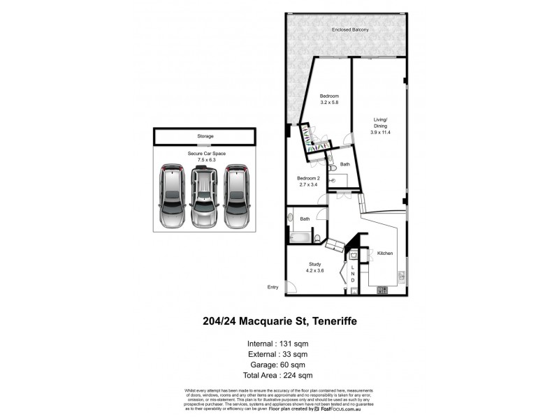 204/24 Macquarie Street, Teneriffe QLD 4005 Floorplan
