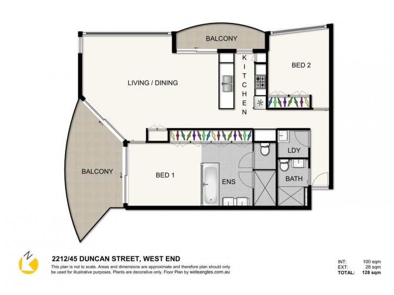 2212/45 Duncan Street, West End QLD 4101 Floorplan