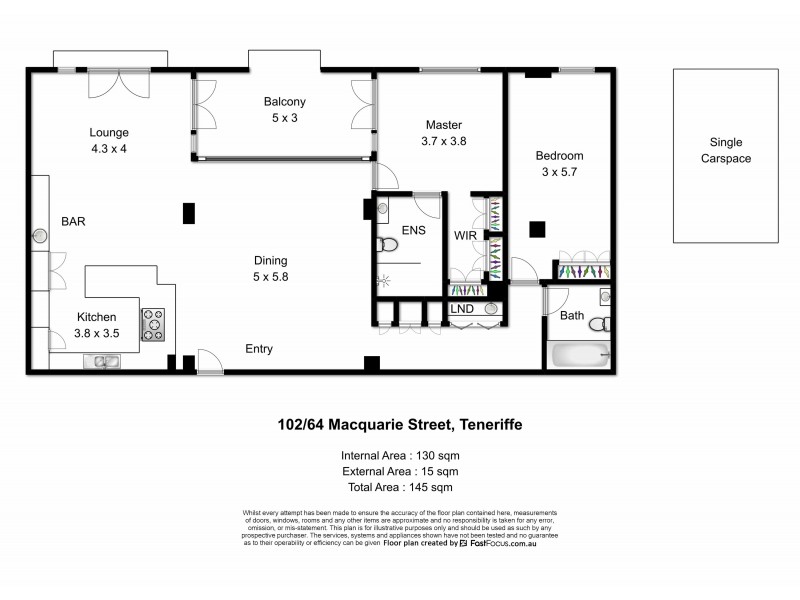 102/64 Macquarie Street, Teneriffe QLD 4005 Floorplan
