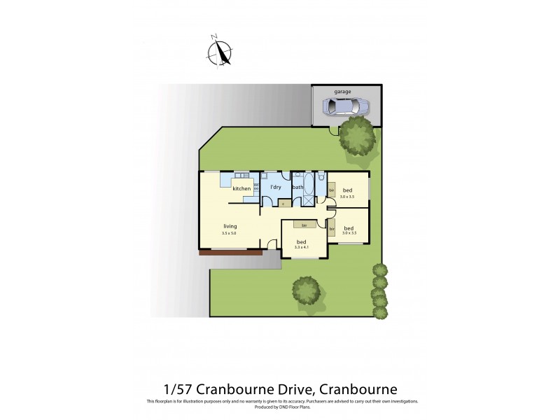 1/57 Cranbourne Drive, Cranbourne VIC 3977 Floorplan