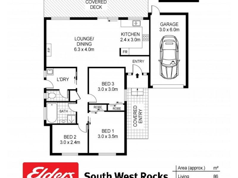 1 FRANCIS HARRIS CLOSE, South West Rocks NSW 2431 Floorplan