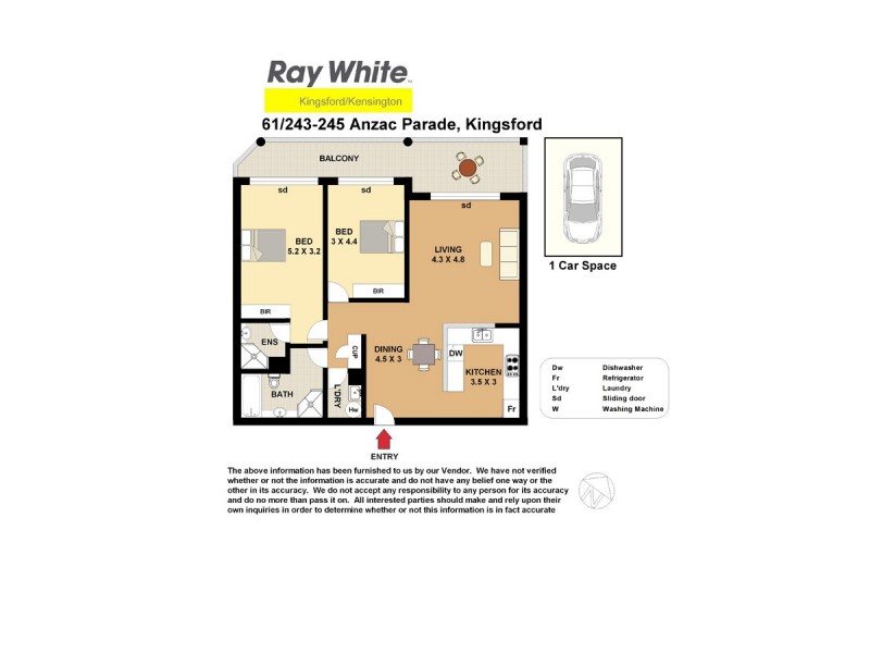 61/243 Anzac parade, Kingsford NSW 2032 Floorplan