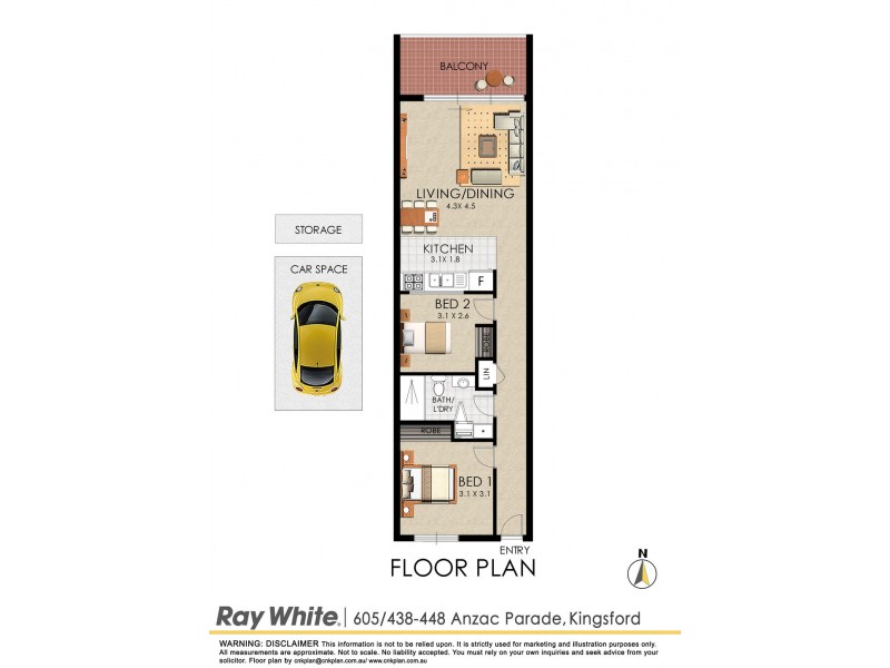 605/438 Anzac Parade, Kingsford NSW 2032 Floorplan