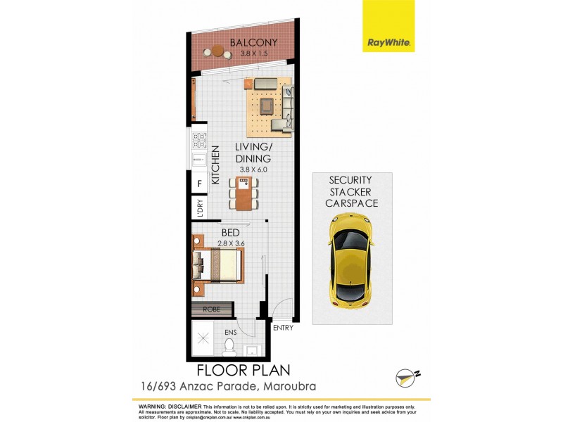 16/693 Anzac Pde, Maroubra NSW 2035 Floorplan