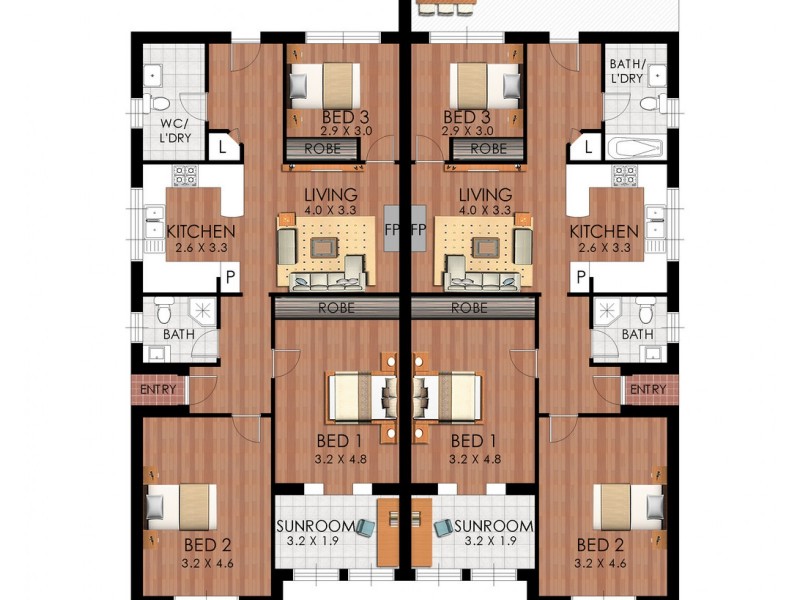 2 and 4 Walker Ave, Mascot NSW 2020 Floorplan
