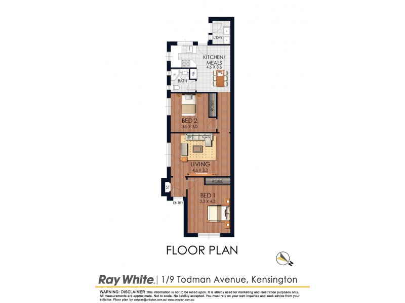 1/9 Todman Avenue, Kensington NSW 2033 Floorplan