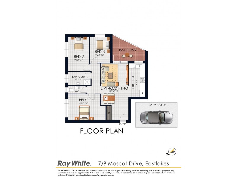 7/9 Mascot Drive, Eastlakes NSW 2018 Floorplan