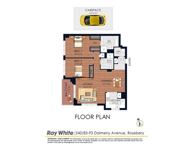 540/83-93 Dalmeny Avenue, Rosebery NSW 2018 Floorplan