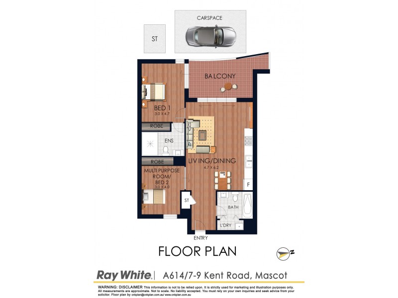 614A/9 Kent Road, Mascot NSW 2020 Floorplan