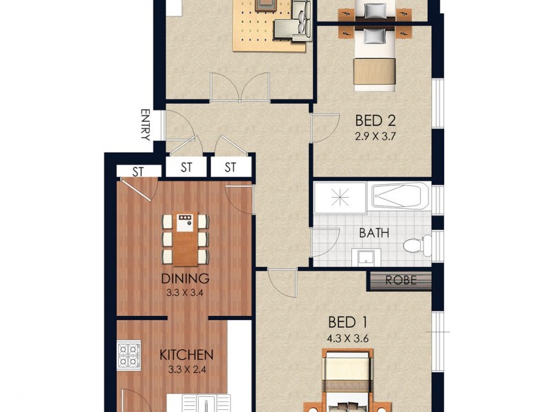 3/47 Waverley Street, Bondi Junction NSW 2022 Floorplan