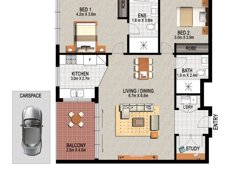 2015/20 Gadigal Avenue, Zetland NSW 2017 Floorplan