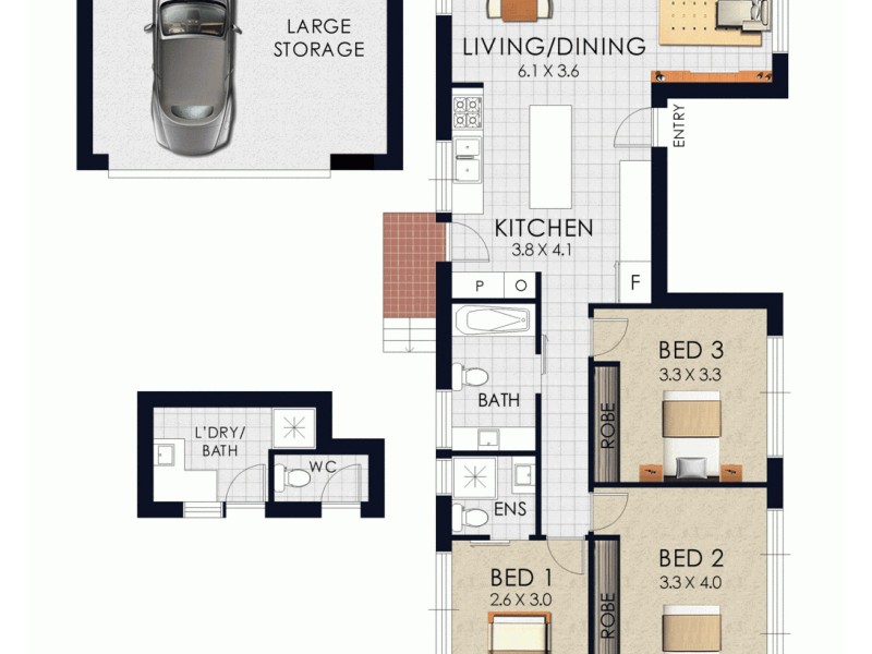 1/23 Bay Parade, Malabar NSW 2036 Floorplan