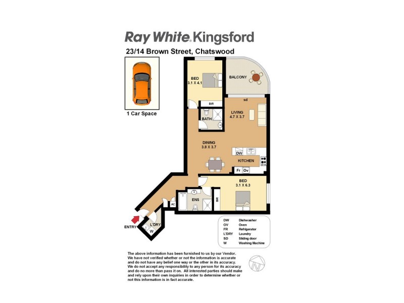 23/14 Brown Street, Chatswood NSW 2067 Floorplan