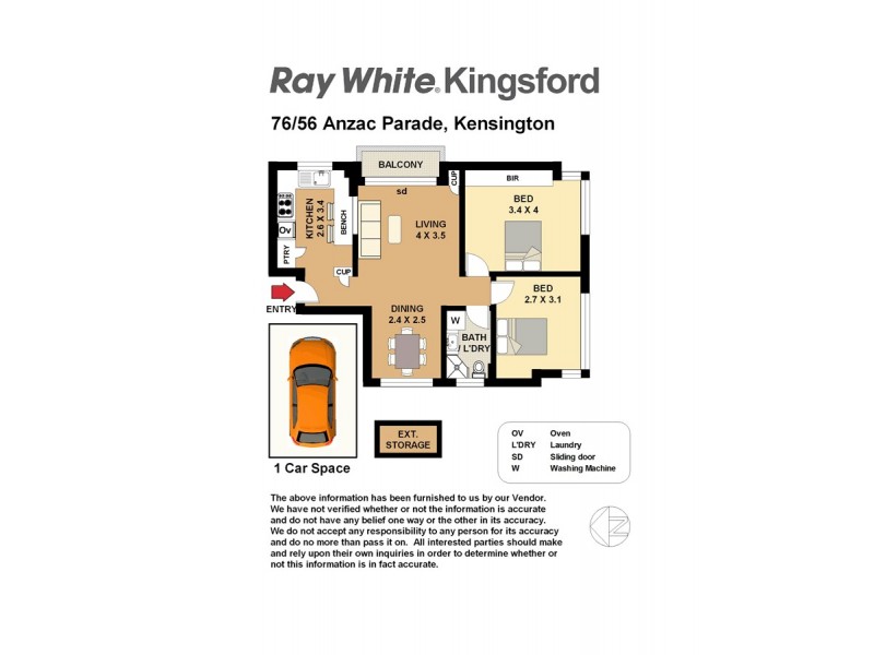 76/56 Anzac Parade, Kensington NSW 2033 Floorplan