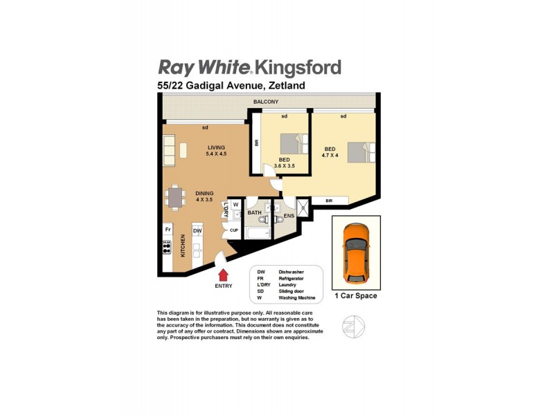 55/22 Gadigal Avenue, Zetland NSW 2017 Floorplan