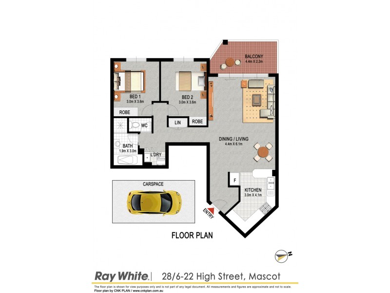 28/6-22 High Street, Mascot NSW 2020 Floorplan