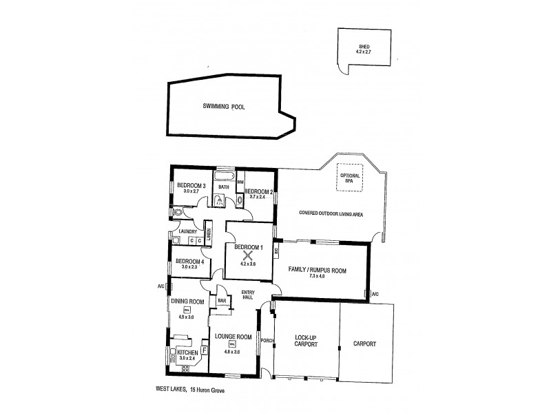 15 HURON GROVE, West Lakes SA 5021 Floorplan