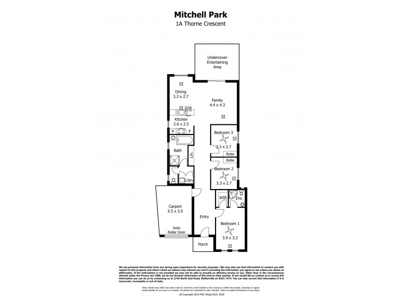 1A Thorne Crescent, Mitchell Park SA 5043 Floorplan