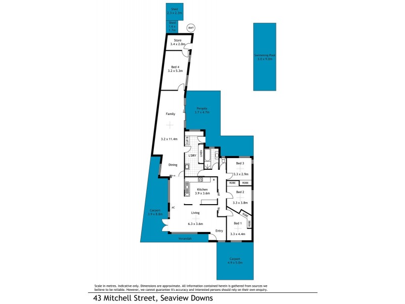 43 Mitchell Street, Seaview Downs SA 5049 Floorplan
