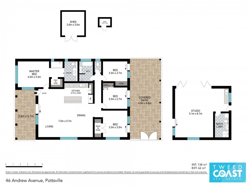 46 Andrew Avenue, Pottsville NSW 2489 Floorplan