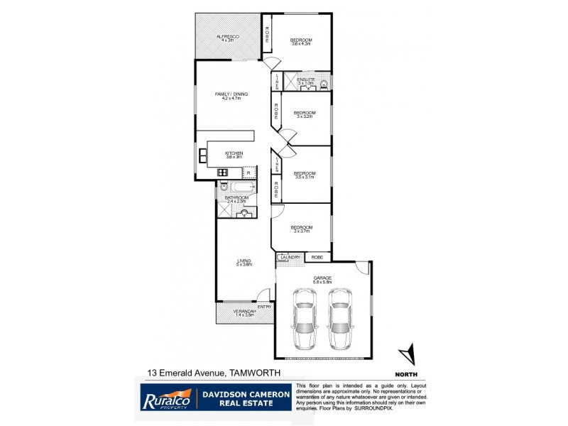 13 Emerald Avenue, Tamworth NSW 2340 Floorplan