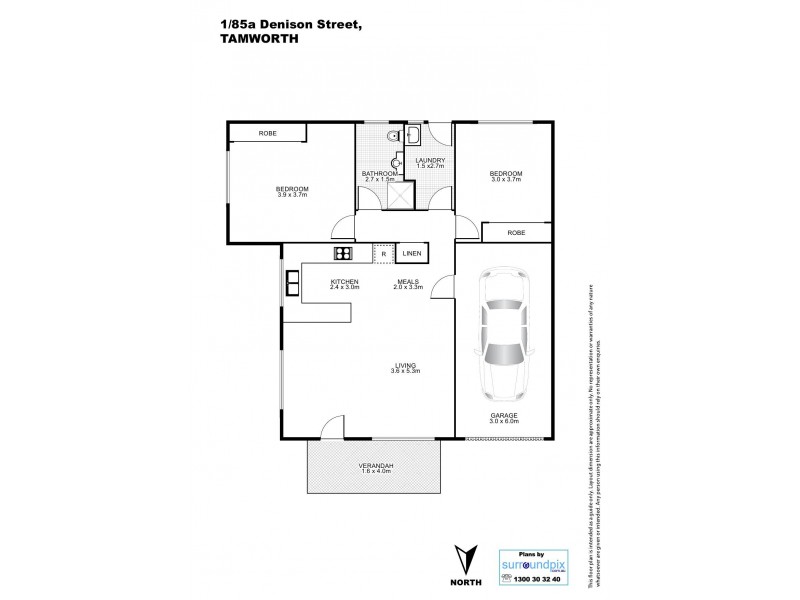 1/85A Denison Street, Tamworth NSW 2340 Floorplan