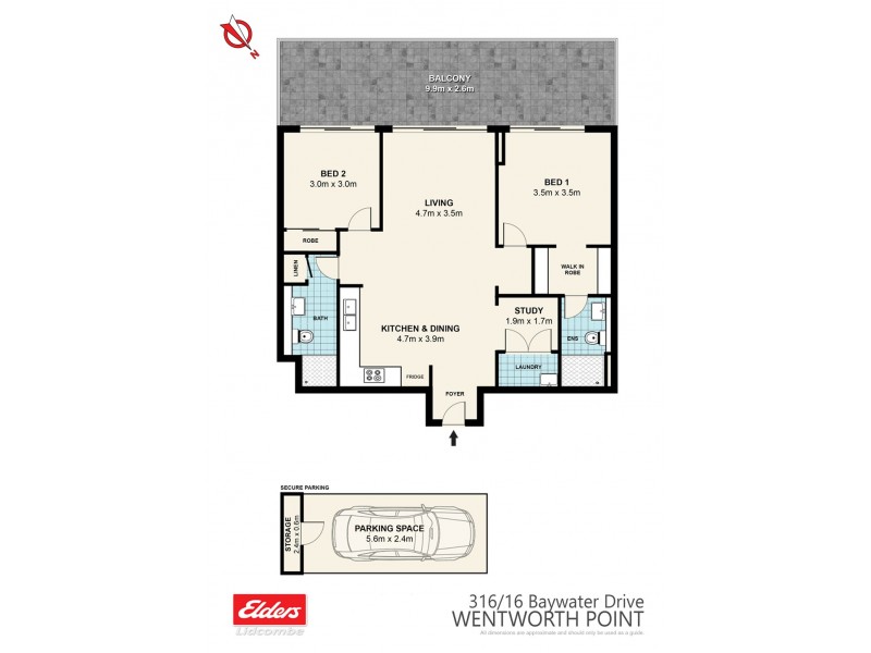 316/16 BAYWATER DRIVE, Wentworth Point NSW 2127 Floorplan