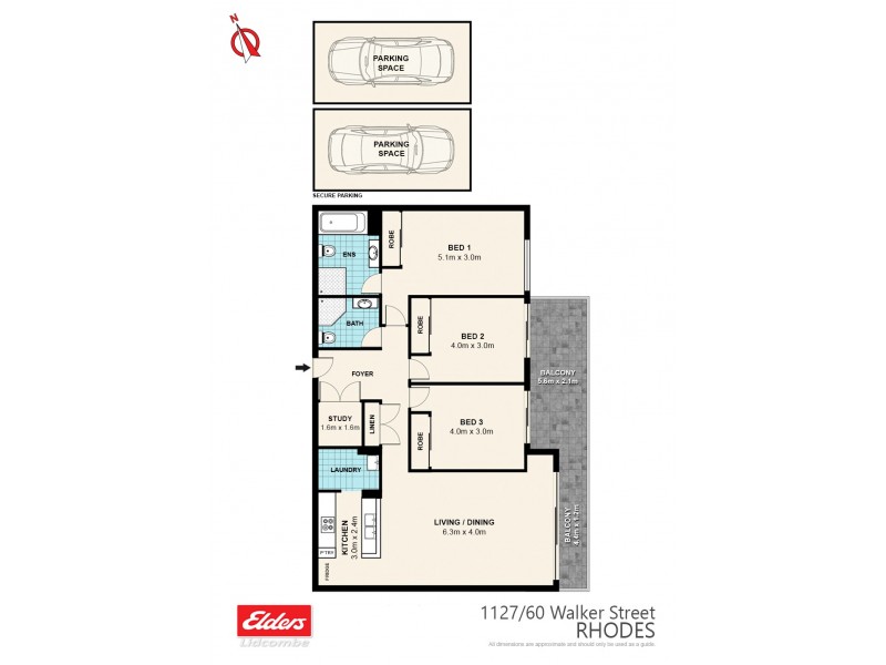 1127 / 60 WALKER STREET, Rhodes NSW 2138 Floorplan