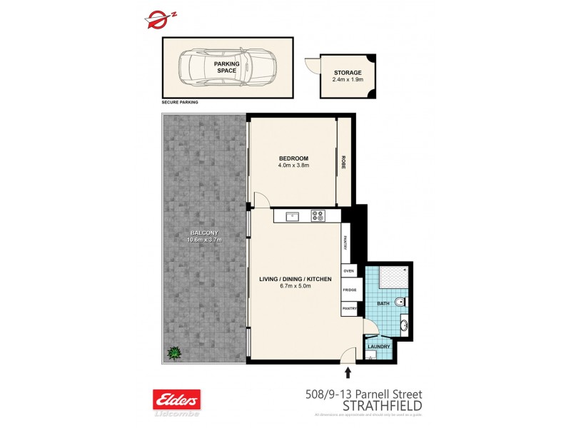 508/9-13 Parnell Street, Strathfield NSW 2135 Floorplan